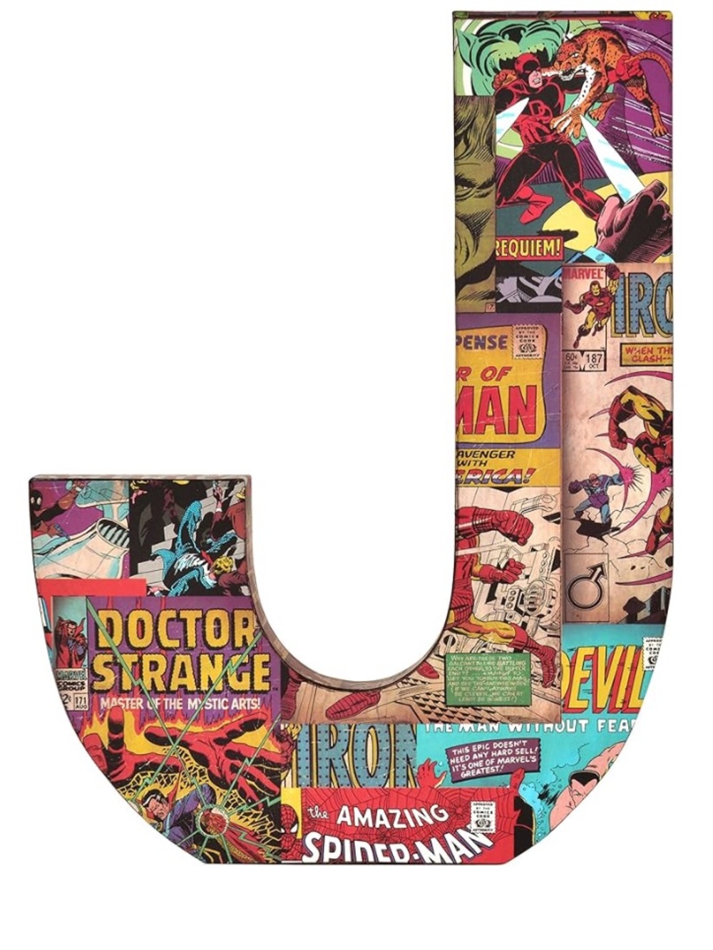 Marvel Comic Collage Letter J